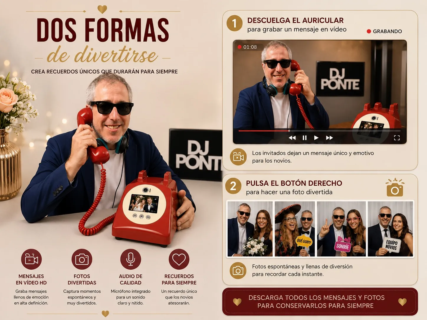 Invitado dejando un mensaje en vídeo en el Teléfono Rojo